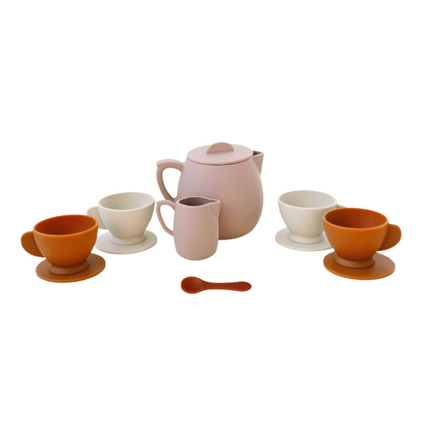 silicone play tea set botanical rose