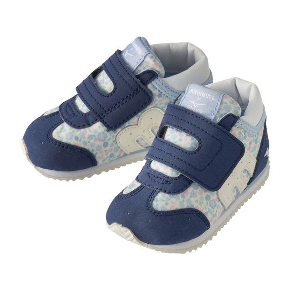 miki house & mizuno second shoes floral navy