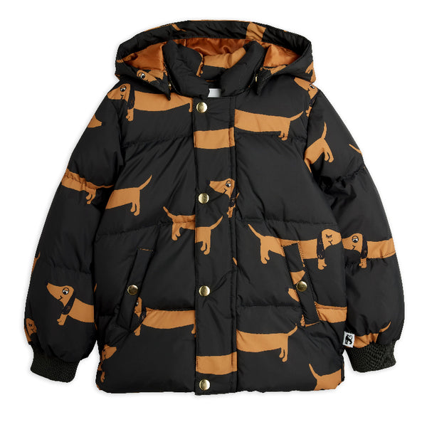 mini rodini dog aop puffer coat black