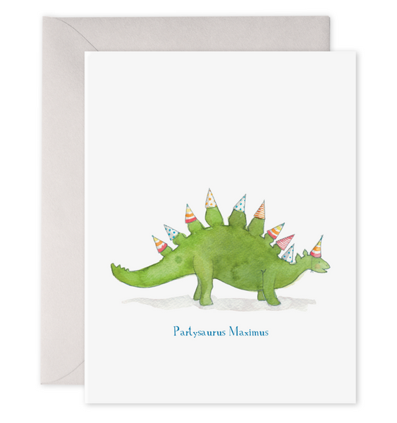 partysaurus birthday dinosaur greeting card