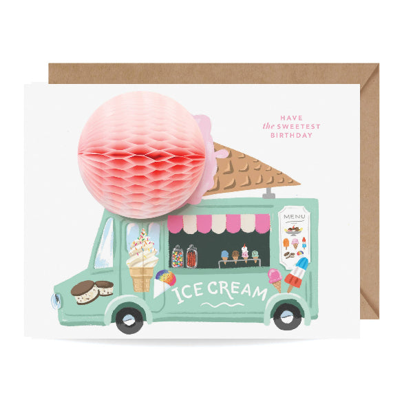 pop-up ice cream truck birthday card