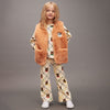 mini rodini bear check aop flared trousers off-white