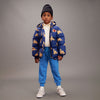 mini rodini dinos aop puffer coat blue