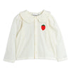 mini rodini strawberry embroidered blouse white