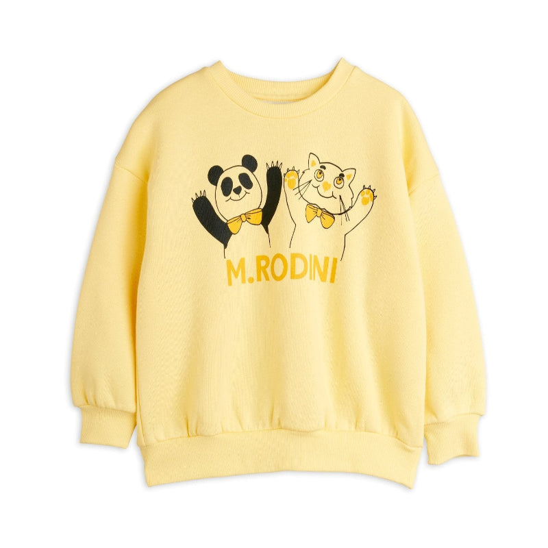 mini rodini panda & cat sweatshirt yellow