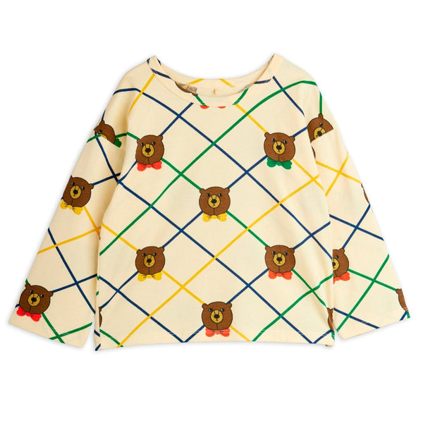 mini rodini bear chweck long sleeve t-shirt off-white