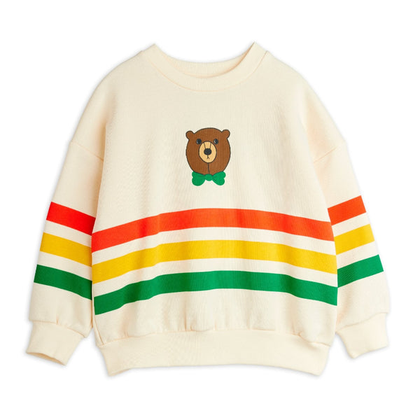 mini rodini bear stripe sweatshirt off-white