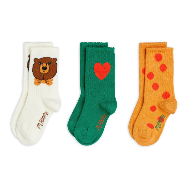 mini rodini bear 3-pack socks