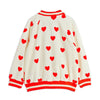 mini rodini hearts aop velour baseball cardigan