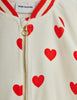 mini rodini hearts aop velour baseball cardigan