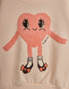 mini rodini heart chenille sweatshirt pink