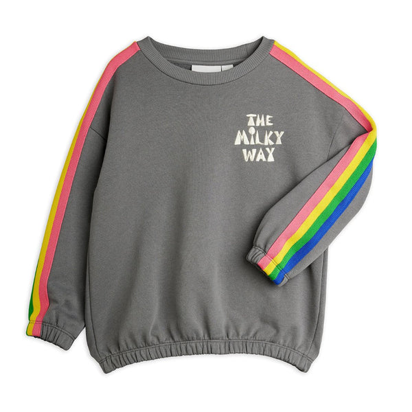mini rodini milky way rainbow panel sweatshirt grey