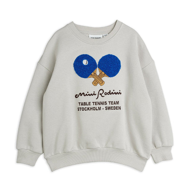 mini rodini table tennis chenille sweatshirt grey