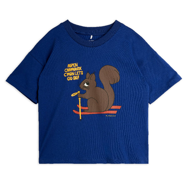 mini rodini skiin squirrel sp short sleeve t-shirt blue