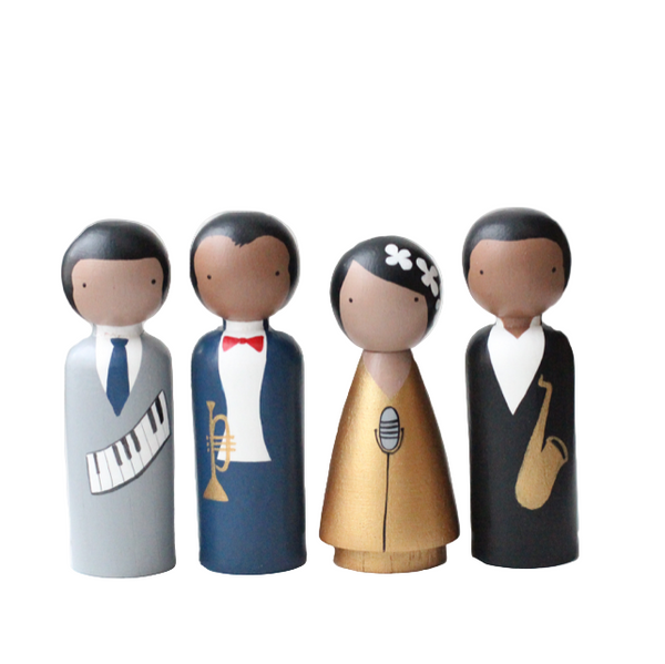 the jazz cats peg doll set
