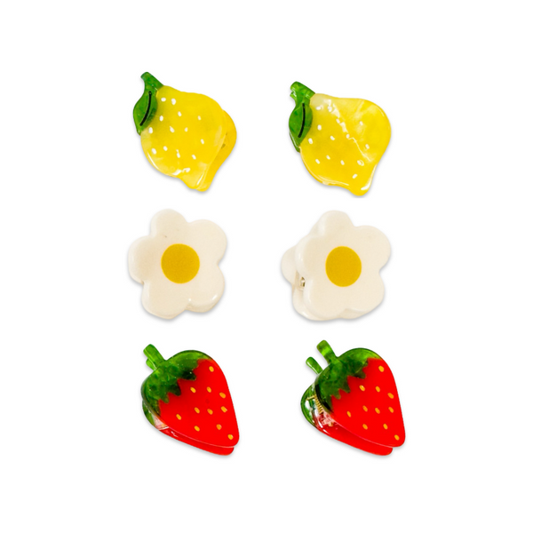 fruit and flowers hair claw clip set