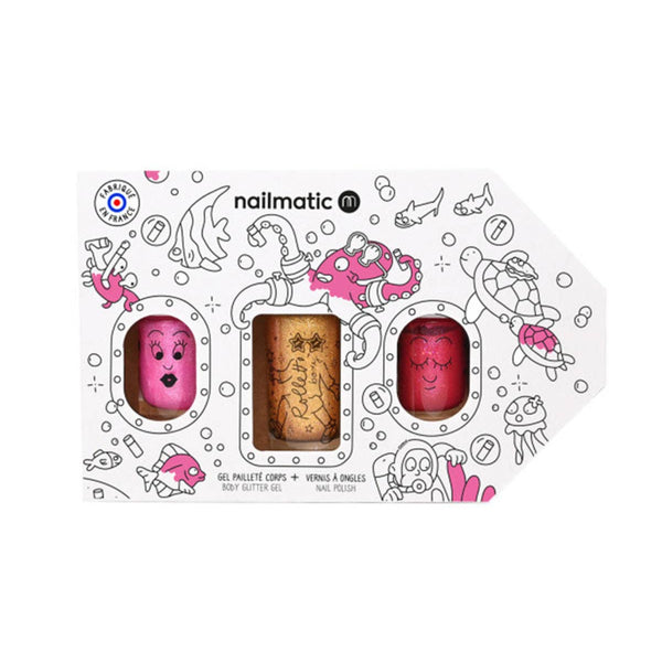 nailmatic set: nail polish + body glitter