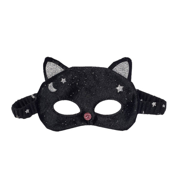 velvet black cat mask