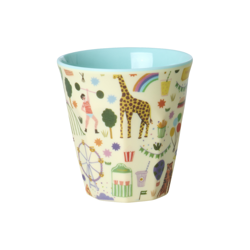 rice kids melamine cup fun fair mint print