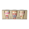 rice melamine kids cups set of fun fair pink prints
