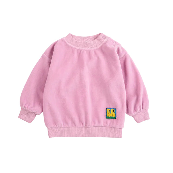 bobo choses booo bo choses tag velvet baby sweatshirt pink