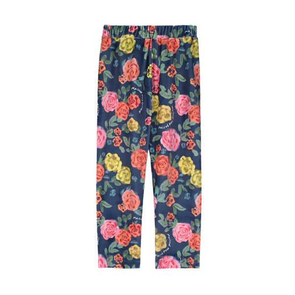 maison mangostan roses velvet trousers navy