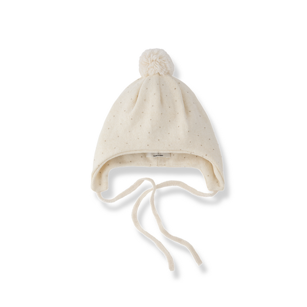 1+ in the family knit baby beanie ecru