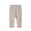 Beige ribbed baby leggings marmar copenhagen pira baby knit trousers cashew melange