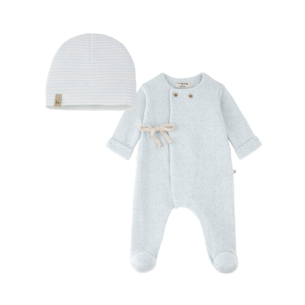 1+ in the family havre baby jumpsuit & hat set ciel