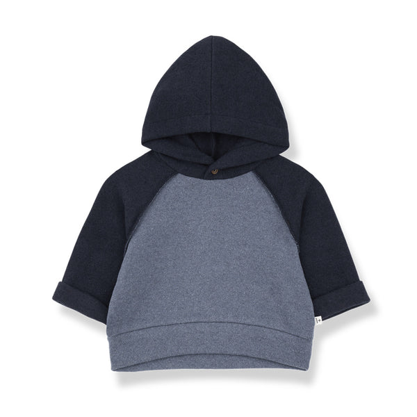 1+ in the family hakon baby hooded sweater denim
