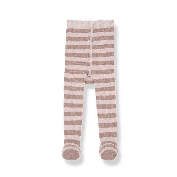 1+ in the family baby stripe ribbed tights nude
