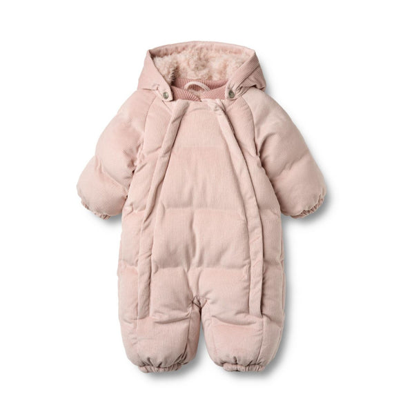 wheat nallo baby puffer suit soft rose powder