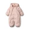 wheat nallo baby puffer suit soft rose powder
