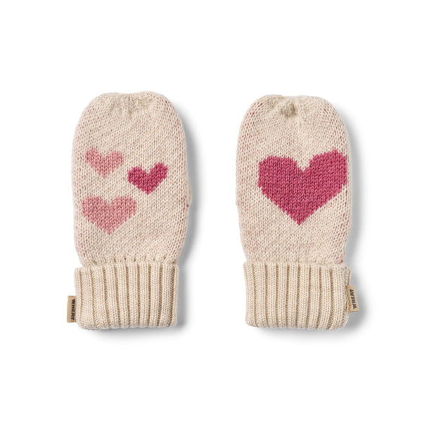 wheat towsi jaquard mittens off-white melange