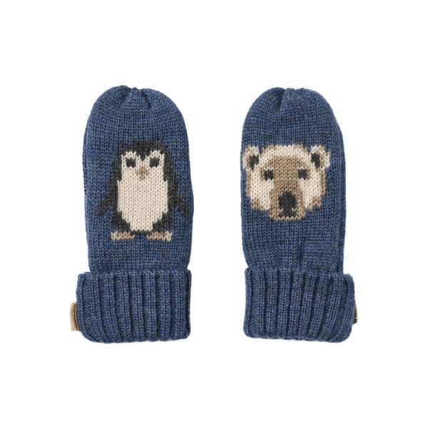 wheat towsi jaquard mittens blue