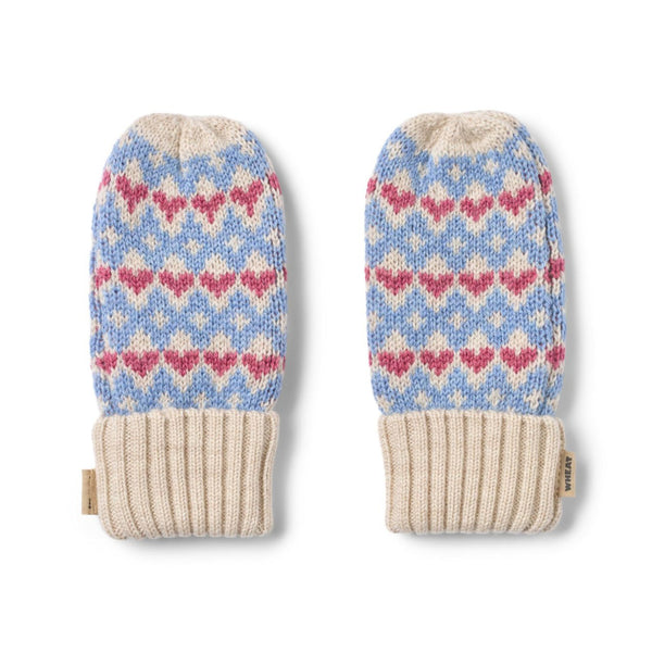 wheat haansi jaquard mittens blue