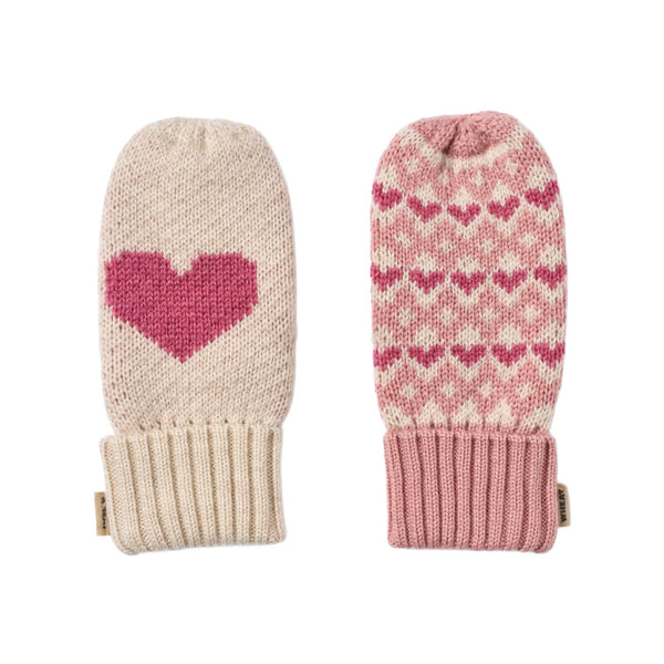 wheat haansi jaquard mittens rose