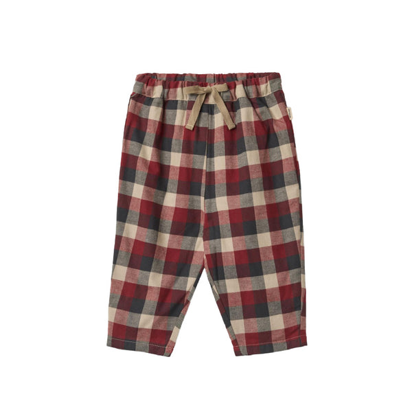 wheat arne baby trousers red blue check