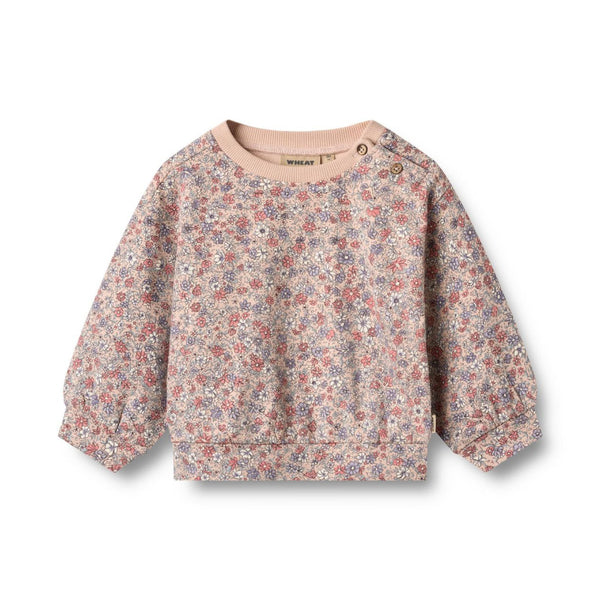 wheat lia baby sweatshirt rose dust flowers