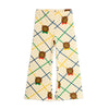 mini rodini bear check flared trousers off-white