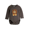Brown baby onesie with bear design