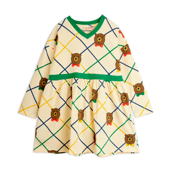 Children's dress with teddy bear pattern