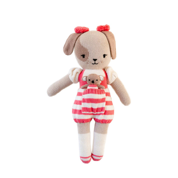 delilah the dog with mini finger puppet dot the koala