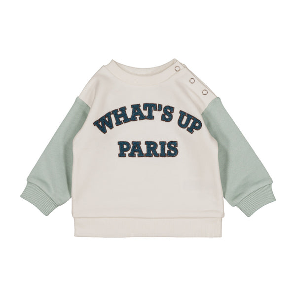 louis louise jimmy baby sweatshirt cream/green