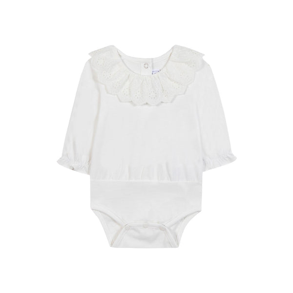 tartine et chocolat ruffled collar baby body white