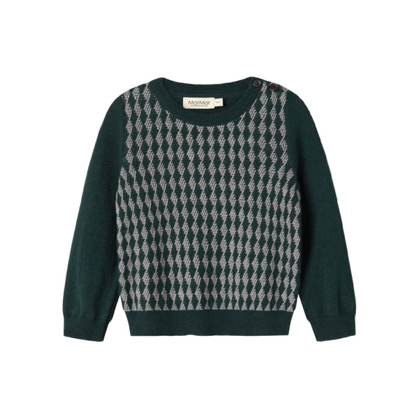 marmar copenhagen tano baby sweater dark leaf pattern