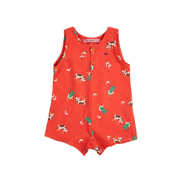 bobo choses farm adventure all over playsuit red