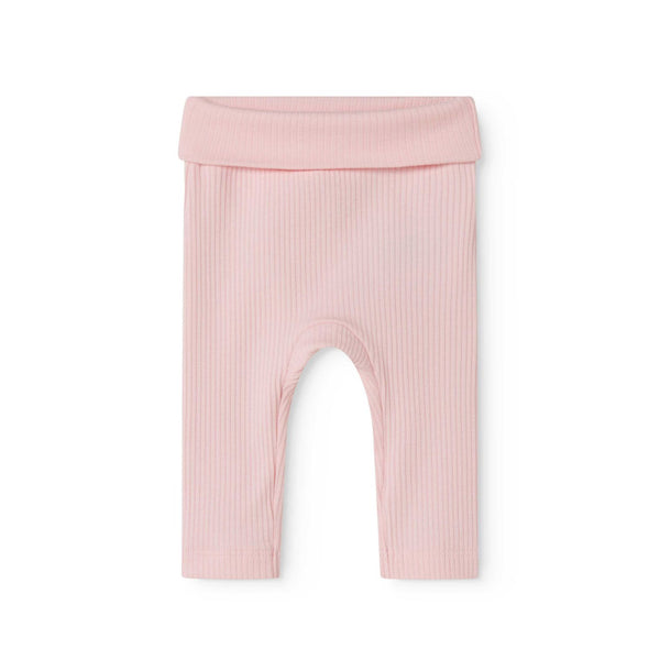 Pink ribbed baby leggings marmar copenhagen