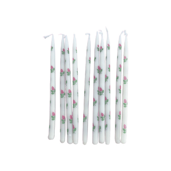 blue gillyflower tapered birthday candles