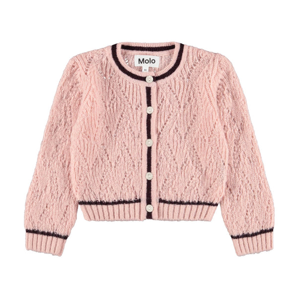 molo gady baby knit cardigan petal blush